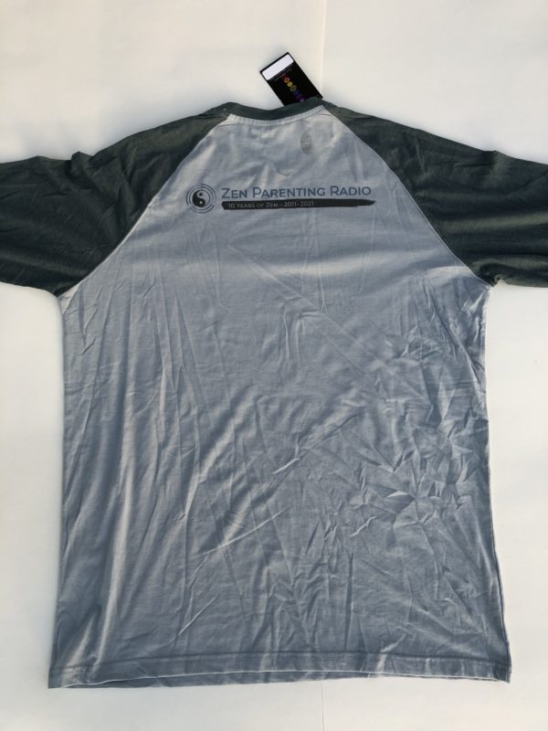 Zen Parenting 10 year anniversary “I listen” baseball tee - Image 3