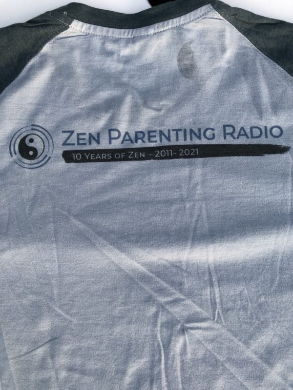 Zen Parenting 10 year anniversary “I listen” baseball tee - Image 2